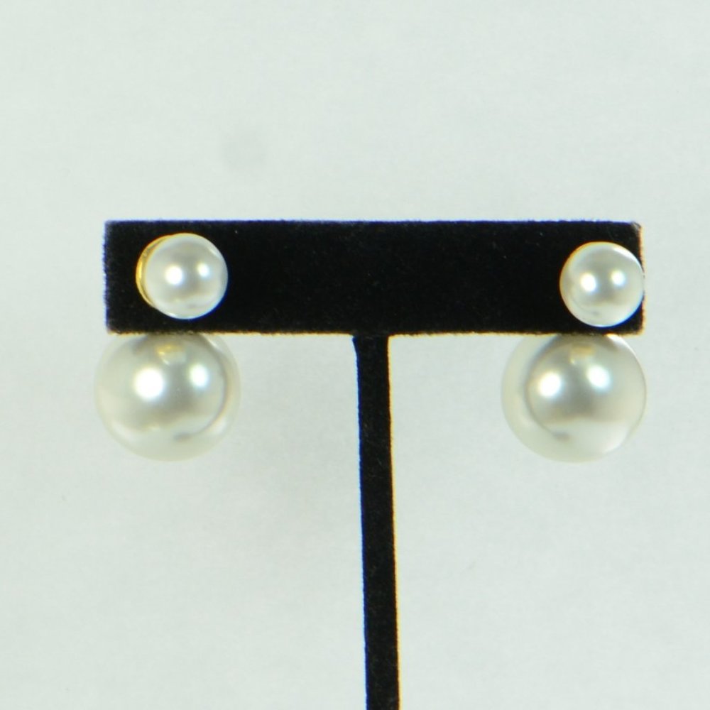 KJL Kenneth Jay Lane Pearl Front and Back Pierced Earrings